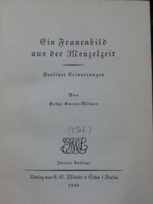 An 1167 b : Ein Frauenbild aus der Menzelzeit (1940)