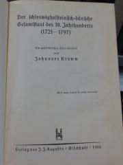 An 133 2. Ex.: Der schleswigholsteinisch-dänische Gesamtstaat des 18. Jahrhunderts (1721-1797) (1934)