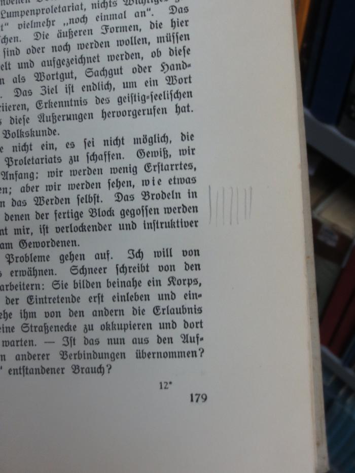 An 1585 1: Volkskunde des Proletariats : Aufgang der proletarischen Kultur (1931);G45II / 2659 (unbekannt), Von Hand: Annotation. 