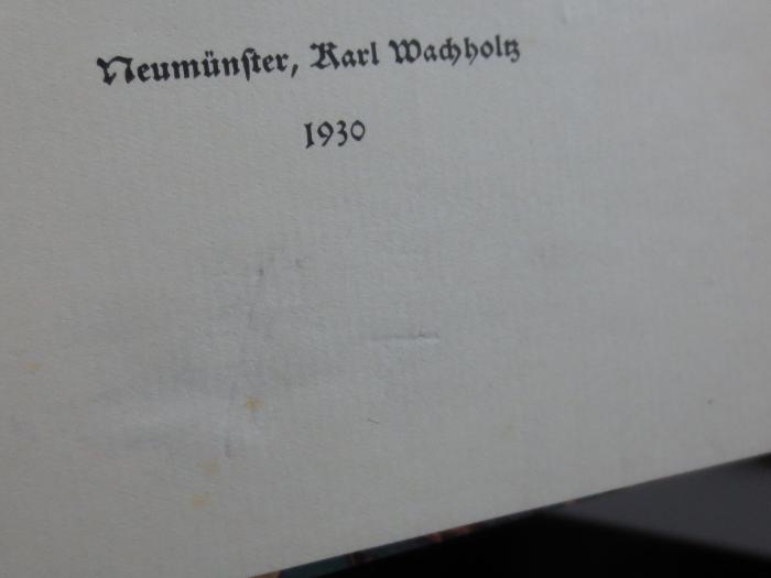 An 1589: Die patriotische Wirksamkeit eines schleswig-holsteinischen Privatmannes (1930);G45II / 2721 (unbekannt), Von Hand: Nummer; '107'. 