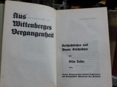 An 1600: Aus Wittenberges Vergangenheit : Geschichtliches und bunte Geschichten (1932)