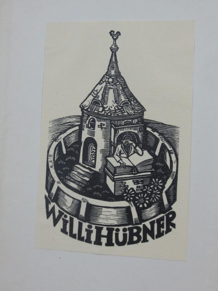 Ar 266 1, 2. Ex.; 2, 2. Ex.: Eduard VII. (1928);51 / 6713 (Hübner, Willi), Etikett: Exlibris, Name; 'Willi Hübner'. 