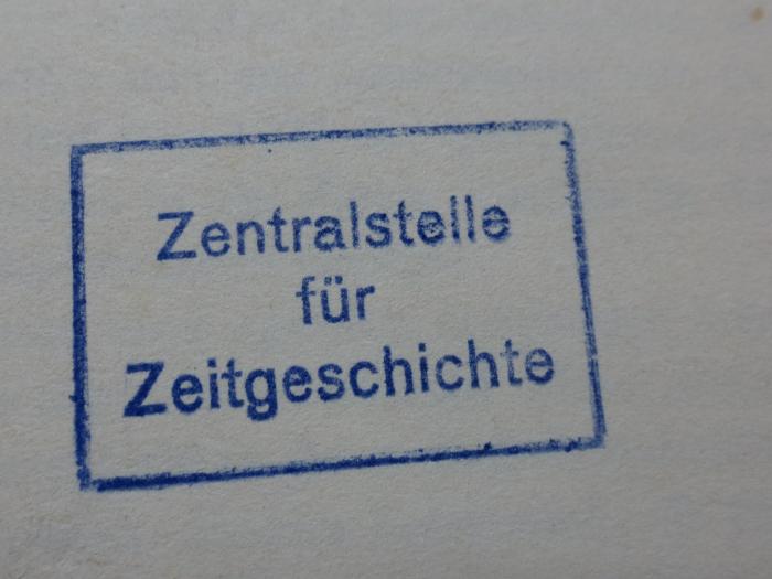 Aw 520 Sperraum: Stalin : en het bolsjewisme (1940);- (Zentralstelle für Zeitgeschichte), Stempel: Name; 'Zentralstelle für Zeitgeschichte'.  (Prototyp)