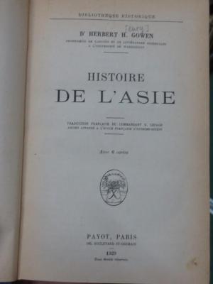 Az 543: Histoire de l'Asie (1929)