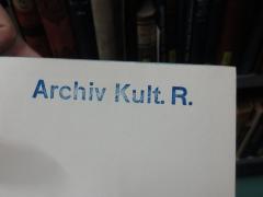 G45II / 1465 (Deutsches Reich. Auswärtiges Amt), Stempel: Name; 'Archiv Kult. R.'. 