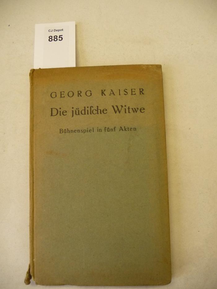  Die jüdische Witwe. Bühnenspiel in fünf Akten. (1920)