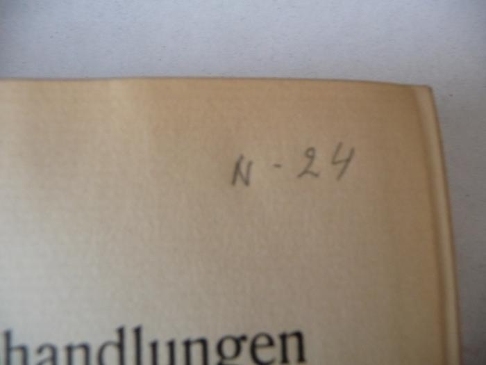 -, Von Hand: Nummer; 'N - 24'