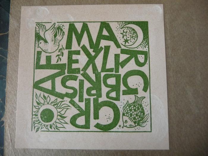 - (Marggraf, [?]), Etikett: Exlibris; 'Marggraf Exlibris'.  (Prototyp)