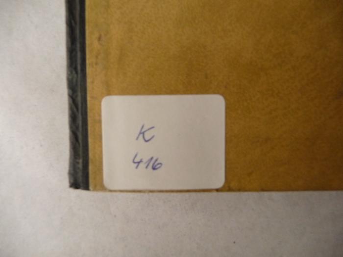 -, Von Hand: Signatur; 'K 416'