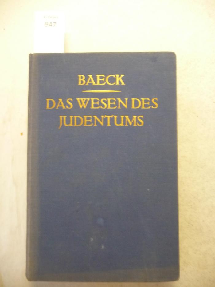  Das Wesen des Judentums. (1926)
