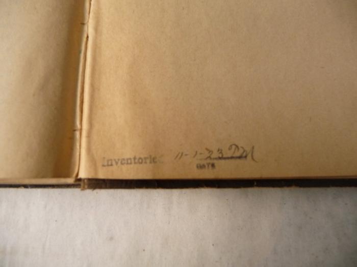 -, Stempel: Datum; 'Inventorie[ed] 11-1-23 Date'