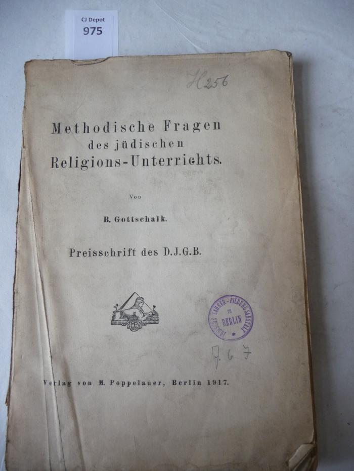  Methodische Fragen des jüdischen Religionsunterrichts. (1917)