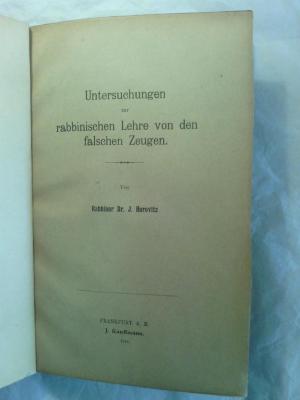 Asch2575 : Untersuchungen zur rabbinischen Lehre von den falschen Zeugen. (1914)