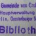 - (Jüdische Gemeinde zu Berlin), Stempel: Name, Ortsangabe, Signatur; 'Jüdische Gemeinde von Groß-Berlin
Hauptverwaltung
104 Berlin, Oranienburger Str. 28
Bibliothek'.  (Prototyp)