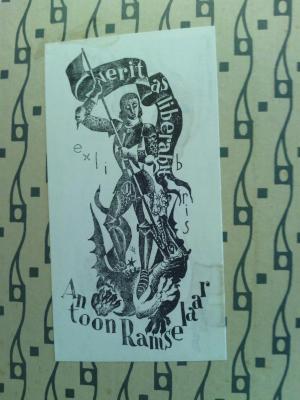 Asch2451 : Israel in Italien. Eindrücke und Erlebnisse. Zwölf Skizzen von Israel Cohen. (1909);- (Ramselaar, Antoon Cornelis), Etikett: Portrait, Exlibris, Motto, Name; 'veritas liberabit
exlibris
Antoon Ramselaar'. 