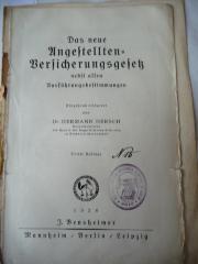  Das neue Angestellten-Versicherungsgesetz nebst allen Ausführungsbestimmungen. (1926)