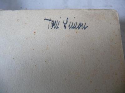 - (Simon, Toni), Von Hand: Name; 'Toni Simon'. 