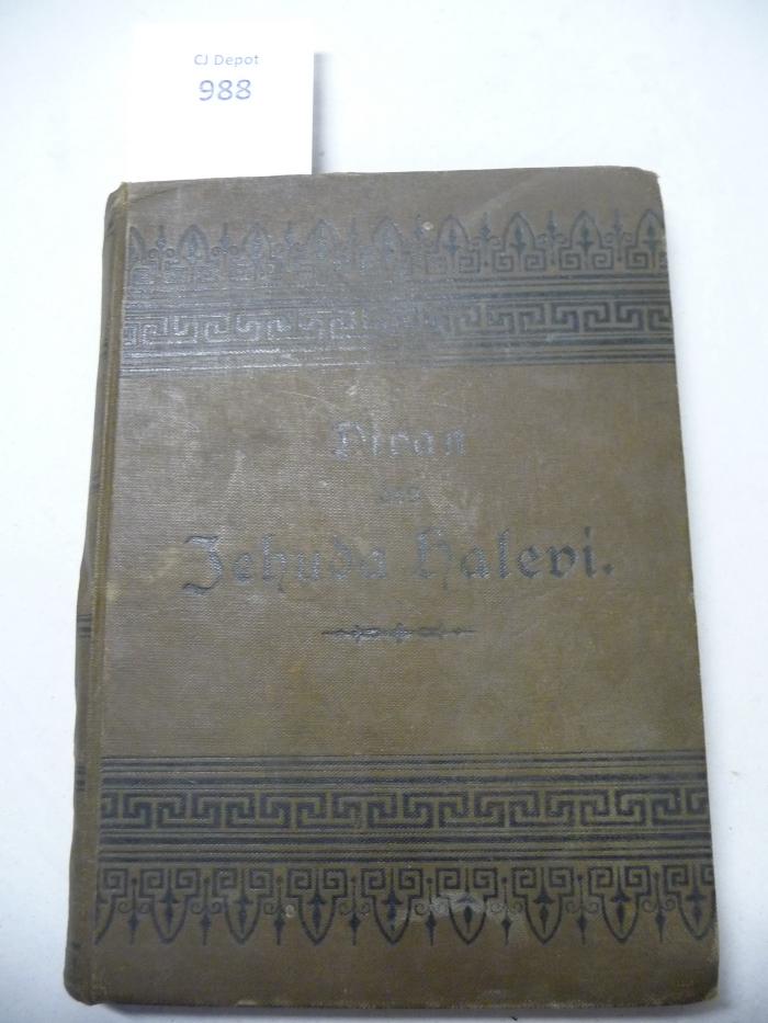  Divan des Jehuda Halevi. Eine Auswahl in deutschen Übertragungen (1893)