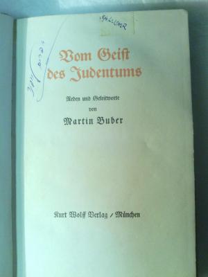 Asch3377 : Vom Geist des Judentums : Reden und Geleitworte ([1921])