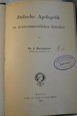 Asch4164 : Jüdische Apologetik im neutestamentlichen Zeitalter (1908)