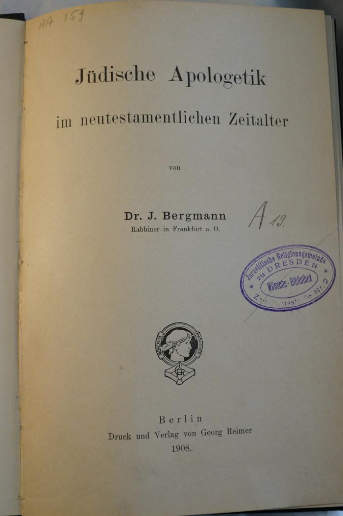 Asch4164 : Jüdische Apologetik im neutestamentlichen Zeitalter (1908)