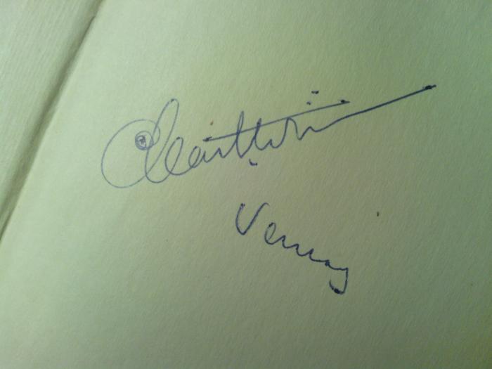 Asch3784 : Gespräche der Weisen : Aus Talmudisch-Midraschischen Texten mitgeteilt von N.N. Glatzer (1935);- (Venray, Alei[...]), Von Hand: Autogramm; 'Alei[...]
Venray'. 