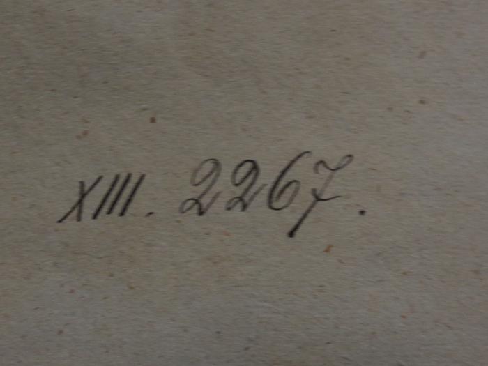 Ci  97: IV. Mecklenburgische Volksmährchen (1840);- (unbekannt), Von Hand: Nummer; 'XIII. 2267'. 