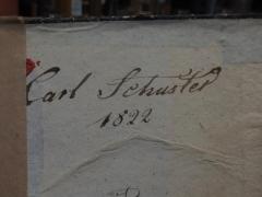 - (Schuster, Carl), Von Hand: Autogramm, Name, Datum; 'Carl Schuster
1822'. 
