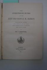 Asch4278 : Vier apokryptische Bücher aus der Zeit und Schule R. Akiba's (1885)