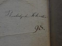- (Schuster, Rudolph), Von Hand: Autogramm, Name, Datum; 'Rudolph Schuster 98.'. 