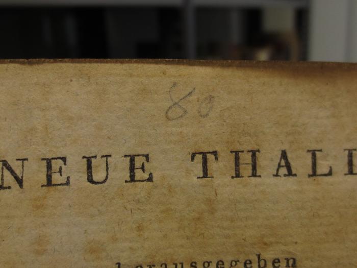Ch 562 1793 1-3: Neue Thalia (1795);- (unbekannt), Von Hand: Nummer; '80'. 