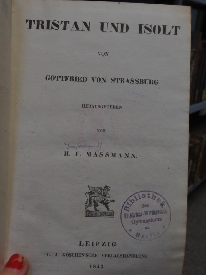 Ck  114: Tristan und Isolt (1843)