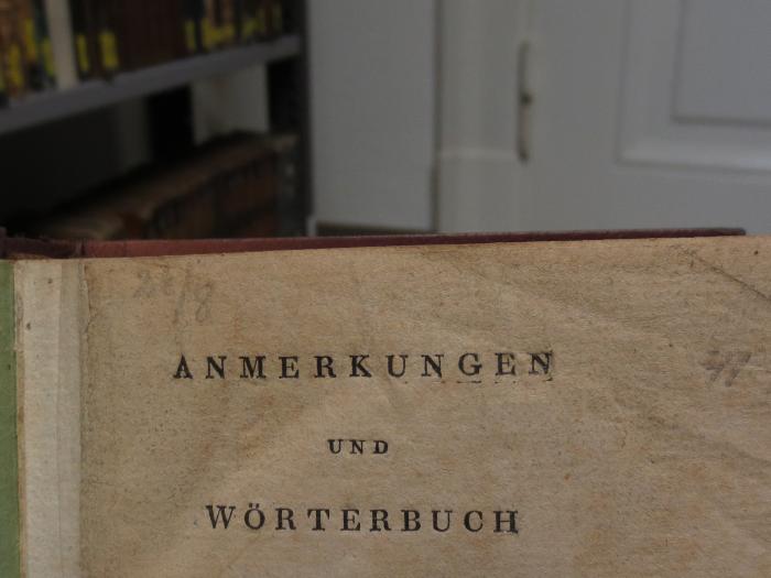 Ck  106 Anmerk.: Anmerkungen und Wörterbuch zum Wigalois (1819);- (unbekannt), Von Hand: Nummer; '26/8
41'. 