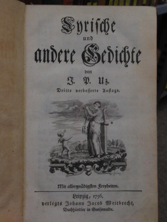 Cl  4 2. Ex.: Lyrische und andere Gedichte (1756)