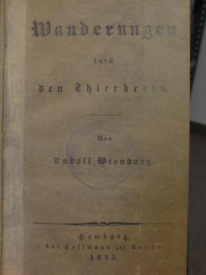 Cl  70: Wanderungen durch den Thierkreis (1835)