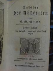 Cl  146 b1: Geschichte der Abberiten : Erster Theil, der das erste, zweite und dritte Buch enthält (1781)