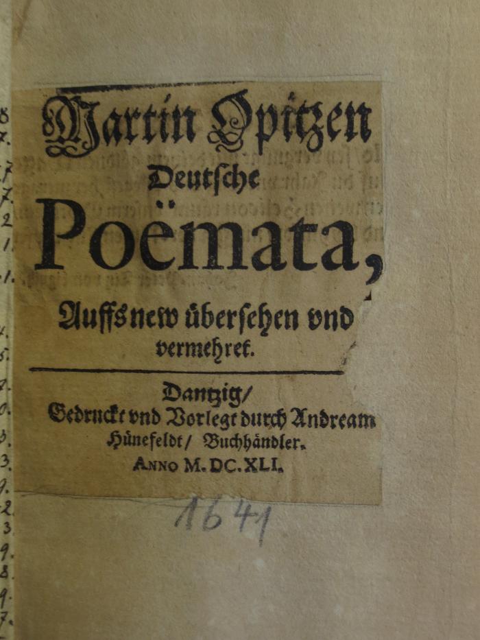 Cl 245 1641: Deutsche Poemata ([1641])