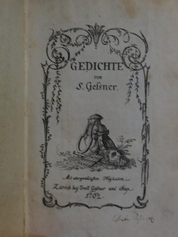 Cl 230: Gedichte : Von S. Geßsner (1702)