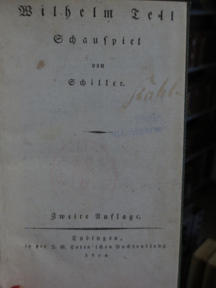 Cl 220 b: Wilhelm Tell : Schauspiel (1804)