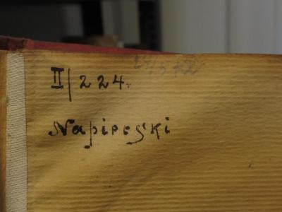 Cl 333: Varianten zur Bergmannschen Ausgabe zur Reimchronik Ditleb's von Alnpeke aus der Heidelberger oder Pfälzer Handschrift dieser Chronik (1844);- (Napierski, [?]), Von Hand: Autogramm, Name, Nummer; 'II/224.
Napierski'. ;- (unbekannt), Von Hand: -; '24/5 Kl'. 