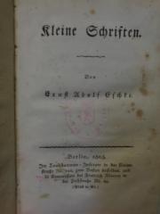 Cl 355: Kleine Schriften (1805)