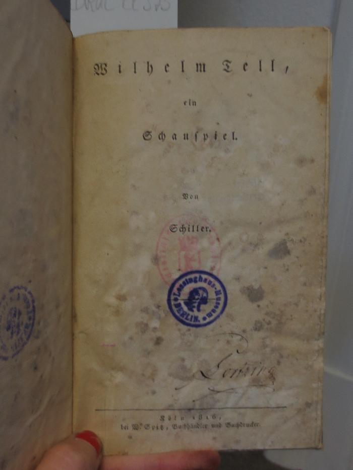 Cl 375: Wilhelm Tell, ein Schauspiel (1816)