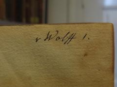 - (Wolff, [?] v.), Von Hand: Autogramm, Name, Nummer; 'v Wolff 1.'. 