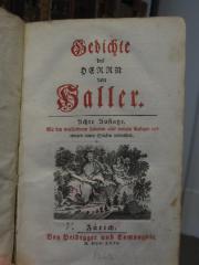 Cl 387 h: Gedichte des Herrn von Haller ([1762])