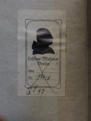 - (Lessing-Museum (Berlin)), Von Hand: Signatur; '1986/8
IX S 97'. 