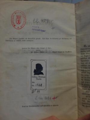 Cl 379: Wallenstein : Trilogie von Friedrich v. Schiller : Als fünfactiges Trauerspiel für die Bühne bearbeitet (1869);- (Lessing-Museum (Berlin)), Von Hand: Signatur; '1360
XII l 99'. 