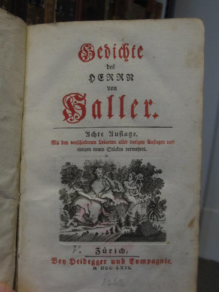 Cl 387 h: Gedichte des Herrn von Haller ([1762])