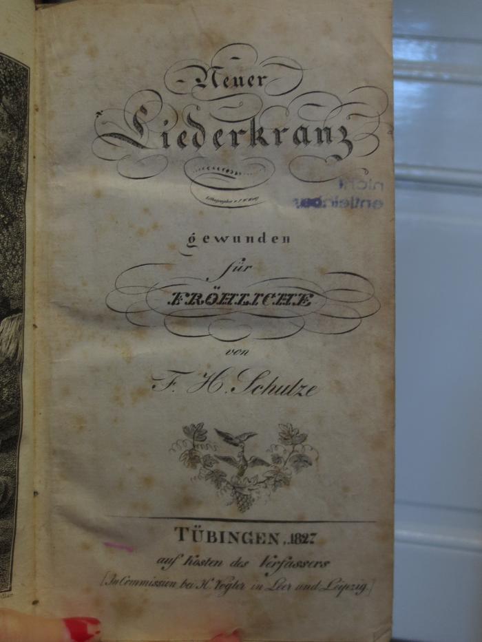 Cl 467: Neuer Liederkranz : gewunden für Fröhliche (1827)