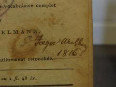 - (Jaeger, G.[?]), Von Hand: Autogramm, Name, Ortsangabe, Datum; 'G. Jaeger Weilburg 1816'. 