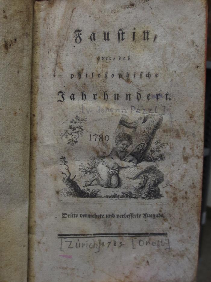 Cl 644 c: Faustin : oder, das philosophische Jahrhundert (1785)